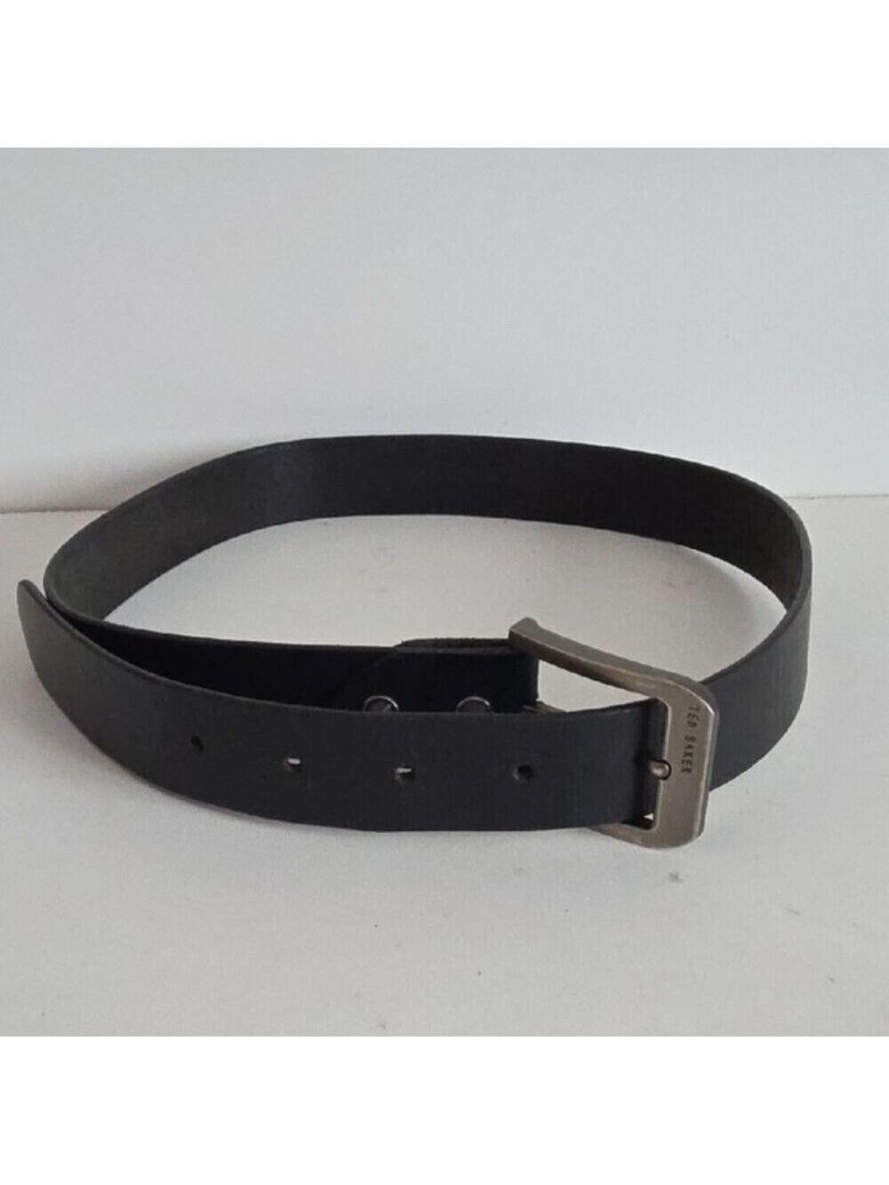 TED BAKER | Leather Belt Square Buckle Black Mens
